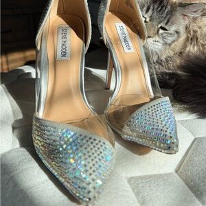 Steve Madden Silver Glitter Heels